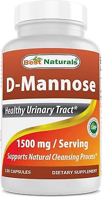 D-Mannose Capsules - Urinary Tract Cleanse Supplement 1500mg/Serving - 120 Count • $36.39