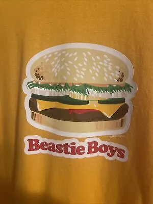 Vintage Beastie Boys Burger T Shirt Size XL Yellow 2004 - Never Worn Or Washed • $99.98