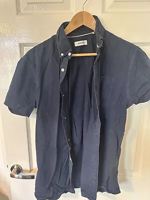 Men’s Navy Blue Jack & Jones Short Sleeved Shirt Size Medium • £1.50