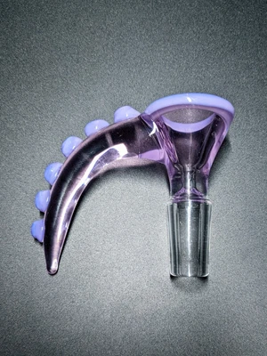 $17.99 • Buy 2.5  Purple Tentacle Premium Thick 14mm Glass Bowl Funnel Slide Bong Hookah Pipe