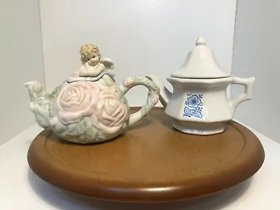 $14.95 • Buy Lot Of 2 Vintage Avon Teapots; Blonde Cherub And Blue Flower 