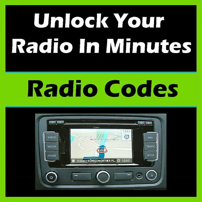 Unlock Vw Radio Codes Anti-theft Stereo Pincode Rcd 510 Rns315 5 Fast Service • $5.99