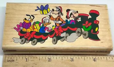 MICKEY'S CHRISTMAS EXPRESS TRAIN MOUSE Disney Rubber Stamp By Rubber Stampede • $12.95