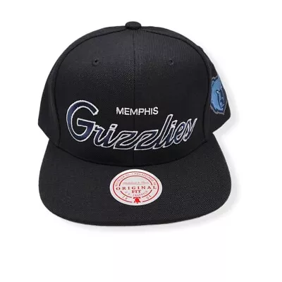 Mitchell & Ness Memphis Grizzlies Team Script 2.0 Black Adjustable Snapback Hat • $34.99