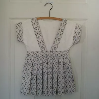 Vintage Hanging Laundry Clothes Pin Bag Pink Blue Grey Dress Flowers Wood Hanger • $18