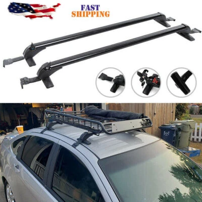 For VW MK5 MK6 MK7 Car Top Roof Rack Cross Bars 43.3  Luggage Cargo Carrier+Lock • $82.95