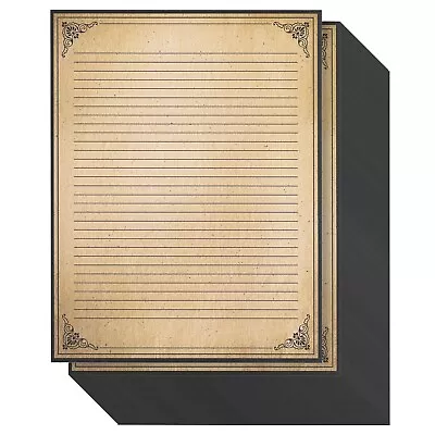 96 Sheets Vintage Lined Paper With Antique Border For Writing Letters 8.5 X 11  • $19.99