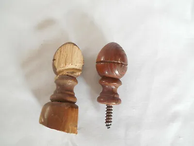 S Bent Bros Oak Chair Finials Set Of 2 One Damaged • $85.80