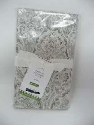 Pottery Barn Mackenna  2 Standard Gray Pillowcases Paisley • $12.99