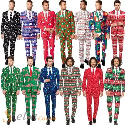 Mens Christmas Opposuit Fancy Dress Costume 3 Piece Suit Deluxe Festive Outfit • £56.49