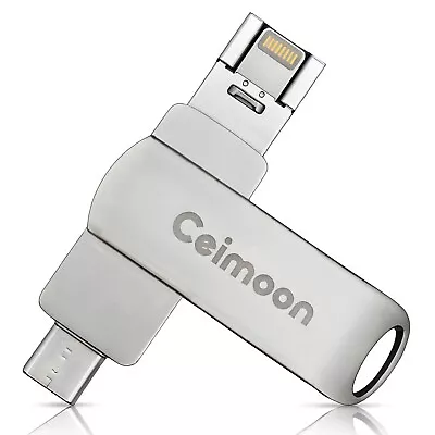 3 In 1 Flash Drive For Cell Phone 128Gb Memory - IPhone Android And Computer • $21.99