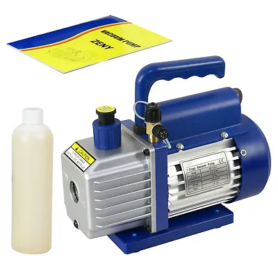 3.5CFM 1-Stage Pump Rotary Vane Deep Vacuum AC HVAC 1/4HP W/Free Oil Bottle • $44.59