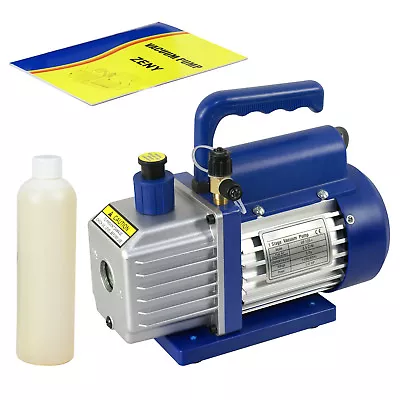 $62.58 • Buy 3.5CFM Rotary Vane Vacuum Pump 1/4HP AC Air Tool R410a R134 HVAC Cooling Fan