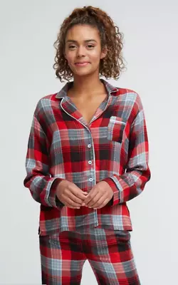 Vera Bradley Flute Flannel PJ Top Polar Plaid Large Long Sleeve New&Sealed $62 • $19.95