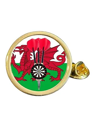 Wales Darts Gold Plated Domed Lapel Pin Badge (K) In Bag • £5.99