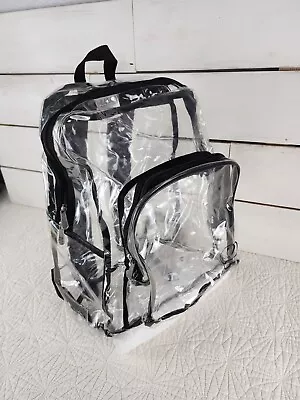 Nike Transparent Backpack 2 Zipper Pockets Waterproof PVC Adjustable Straps • $44.99