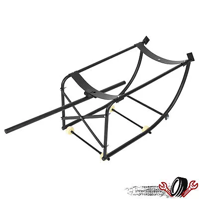 Black Steel Stand Rack 55 Gallon Drum Cradle 600 LBS Capacity W/ Wheels & Lever • $99