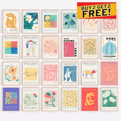 £11.99 • Buy Matisse Picasso Wall Art Pastel Pink Blue Green Yellow Red Poster Print Canvas