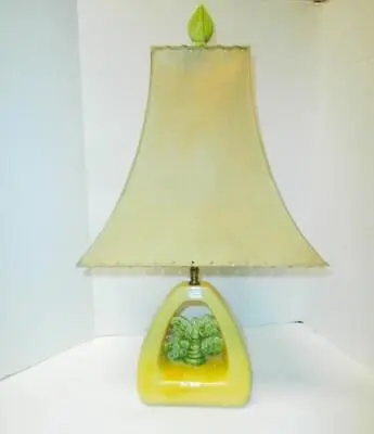 Mcm Vintage Royal Haeger Yellow Tree Of Life Lamp Complete Original Excellent!!! • $325