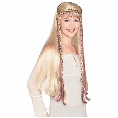 Renaissance Medieval Maiden Halloween Costume Blonde Red Wig Adult Women Braids • $8.99