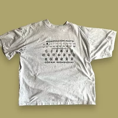 Mayan Calendar & Numbers Numeracion Maya Copan Honduras Gray T-Shirt Size XL • $12