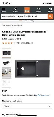 B&Q New Kitchen Sink • £95