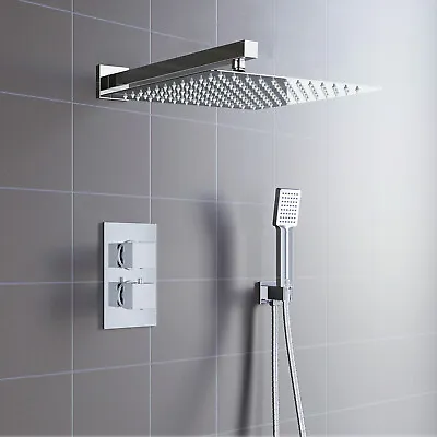 £78.99 • Buy AICA Thermostatic Shower Mixer Bathroom Twin Head Concealed Vale Set