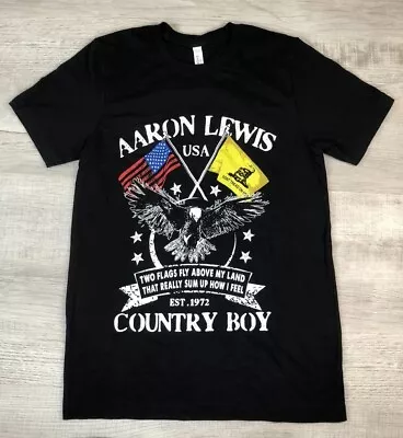 Aaron Lewis T Shirt USA Country Boy Concert Tour Black 100% Cotton Adult Size M • $22