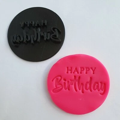 Happy Birthday Cookie Embosser Stamp Fondant Bake Decorate Cake Customise Bday • $10.99