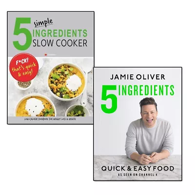 Jamie Oliver 5 Ingredients Quick & Easy Slow Cooker 2 Books Collection Set NEW  • $44.52