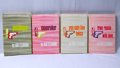 Vintage James Bond Book Club Edition Novels Ian Fleming Hardcover DJ Set Of 4 • $69.99