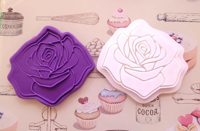 $7.96 • Buy Flower Cookie Cutter And Debosser - Rose, Fondant Stamp, 3D Printed