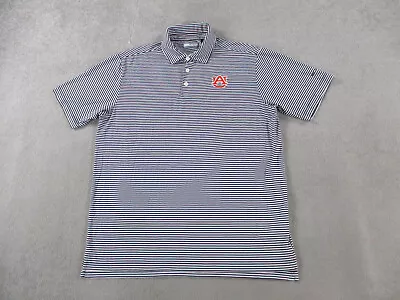 Auburn Tigers Polo Shirt Mens Large Navy Blue Striped Columbia Golf Performance • $19.99