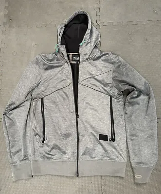 Mens Bench UrbanWear Zip Hooded Jacket Size Large Gray Black Fleece Nice • $26.95