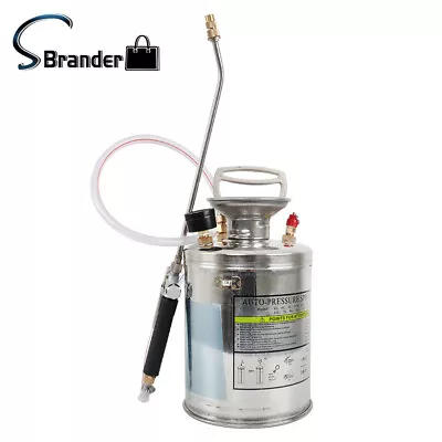 4L Stainless Steel Sprayer 1 Gallon Farm Garden Hand Pump Sprayer With Nozzles • $52.48
