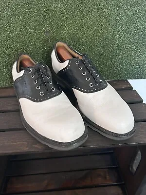 Footjoy Icon Black Lizard Saddle Golf Shoes Size 9 N • $49