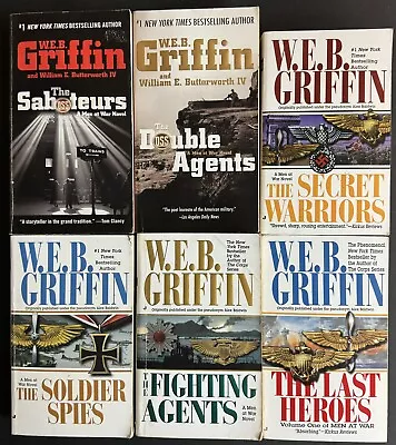 6 W.E.B. Griffin Books- Men At War Series Books 1-6 • $18.99