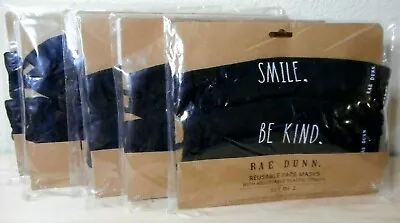 New Sealed Rae Dunn Black Face Mask Set Of 2 - Pick Your Style! • $10.80