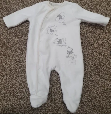 £0.99 • Buy Disney Winnie The Pooh Cream Fleece Sleepsuit Warm 0-3 Unisex