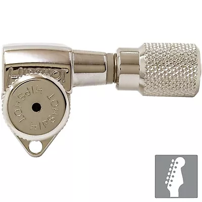 NEW Hipshot LOCKING Tuners 6 In Line STAGGERED W/ KNURLED Buttons - NICKEL • $109.95
