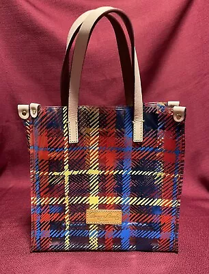 DOONEY & BOURKE Small Plaid IT LUNCH BAG ~ Clear W/DB Leather Tag • $60