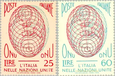 EBS Italy 1956 - United Nations Membership - Unificato 806-807 MNH** • $2.50