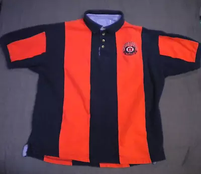 Vintage 90s Auburn Tigers Polo Orange Blue Stripe Shirt Large? AU University • $18.99