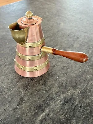 Vintage Mexican Copper & Brass Coffee Chocolate Pot Samovar Hand Forged C1950 • $85