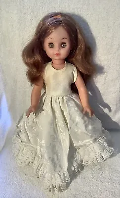 Vintage Bridal Doll 42cm Tall Hand Made Dress Shoes & Socks Amber Eyes • $19.34