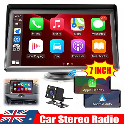 Portable 7 For Wireless Apple CarPlay Android Auto Touch Screen Car Radio Stereo • $64.99