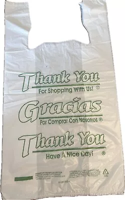 New Large 21 X 6.5 X 11.5 GRACIAS/THANK YOU  T-Shirt Plastic Shopping Bags-1000 • $29.99