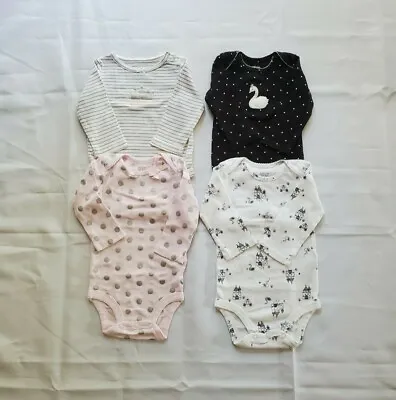 Set Of 4 Carters Baby Girl Long Sleeve Bodysuits 6 Months Bundle • $8.99
