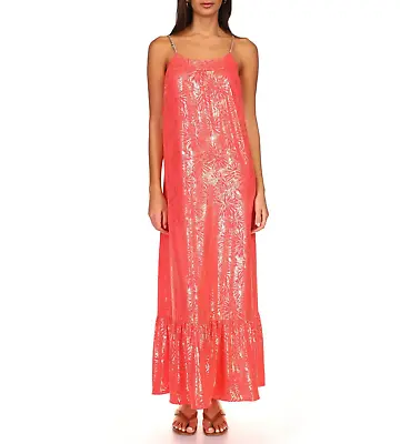 MICHAEL KORS WOMEN'S GOLD SANGRIA SLEEVELESS MAXI CHAIN DRESS Sz L • $69.99