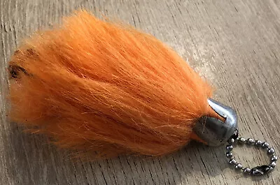 Vintage Rabbits Foot  USA Lucky Charm  Metal Keychain Orange 1970s • $8